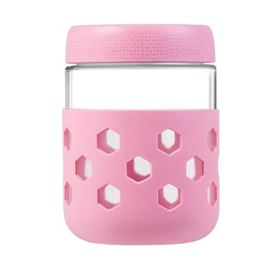 Glass Mason Jars with Silicone Sleeves 16 Oz Leak-Proof Meal Prep Jars Airtight BPA-Free Containers for Overnight Oats Yogurt Snacks