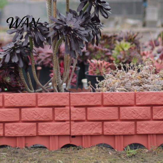 Lawn Border Fencing Plastic Garden Retaining Fence Brick Look Edging Outdoor Landscape Decorative Picket Panel for Flower Beds Paths Lawns Yard