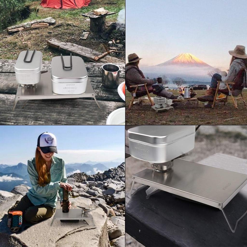 KVASS Iwatani CB-JCB Mini Trivet (Iron) / Iwatani Junior Compact Burner CB-JCB Heat Shield / Stainless Steel Table