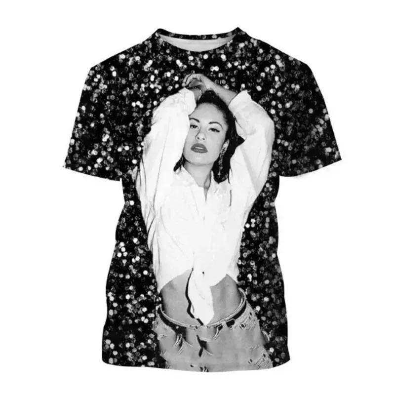 Selena Quintanila Large Size 3D Print Sports et Fashion Casual Short-sleeve