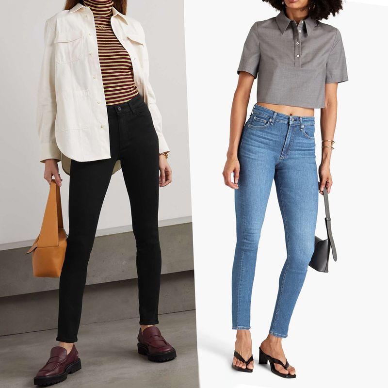 

Export USA off for 2 Pieces No Home Double Color Tappered Pencil Slim Looking Silm Small Feet Mid Waist Blue Black New Jeans Youpin nobo Leggings-Blue(X1Z3) 3 pieces