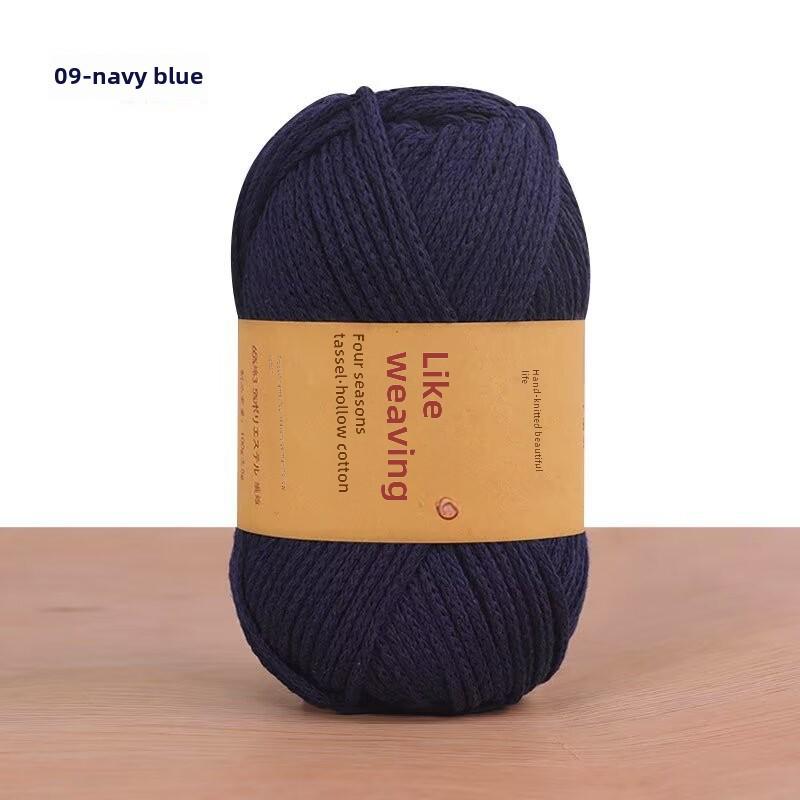 Round 2mm Cotton-Linen Yarn for DIY Crochet Bags & Hats