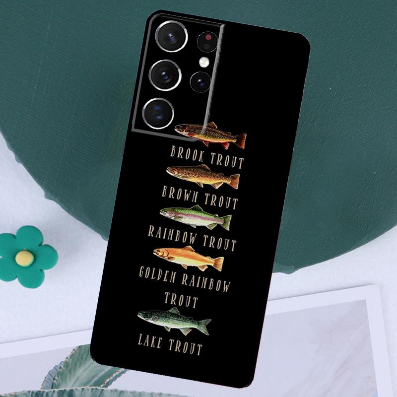 Forelle Fliegenfischen Hülle Für Samsung Galaxy S23 S24 Ultra S8 S9 S10 S22 Plus S20 S21 FE Note 10 20 Ultra Hülle
