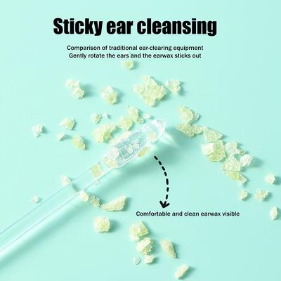 24Pcs/Box Disposable Sticky Ear Digger Pick Reusable Ear Cleaner Soft Ear Wax Removal Tool Earwax Remover For Olders Adult Kid