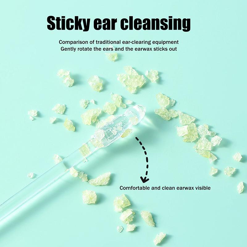 24Pcs/Box Disposable Sticky Ear Digger Pick Reusable Ear Cleaner Soft Ear Wax Removal Tool Earwax Remover For Olders Adult Kid