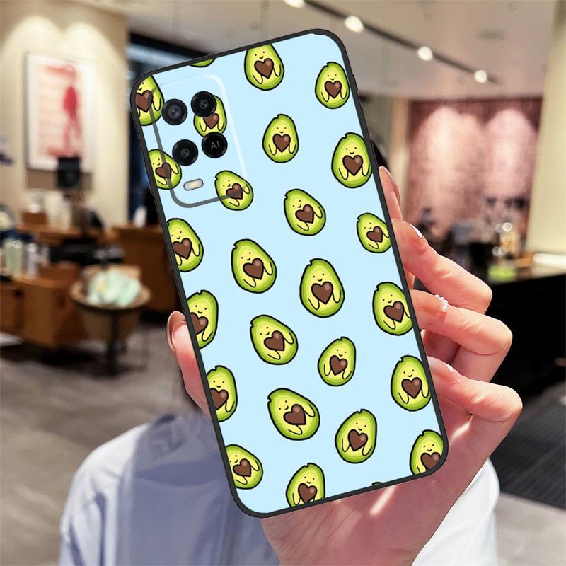 Cute Avocado Collage Case For Oppo A17 A77 A80 A40 A60 A98 A78 A18 A38 A58 A16 A76 A96 A74 A94 A54 A57S A15 Cover