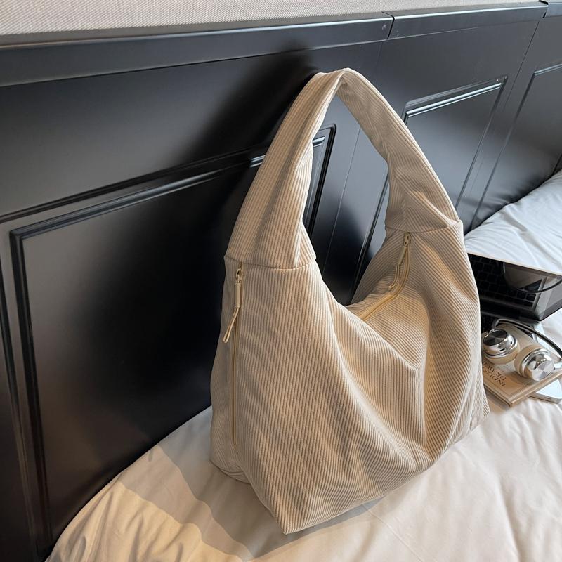 Corduroy Underarm Bag Women Commuter Shoulder Bag Tote Bag