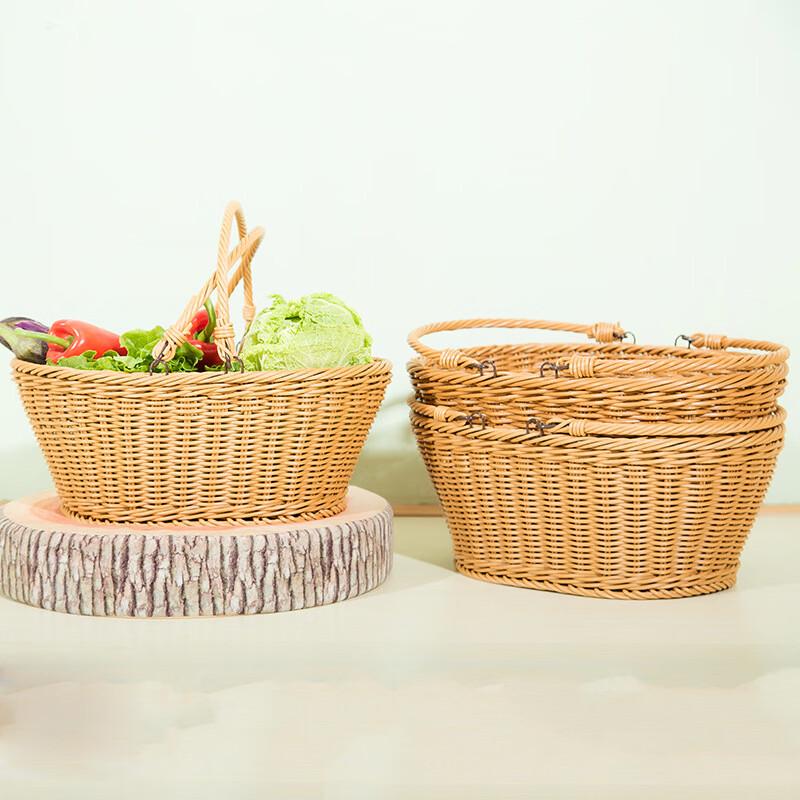 Handwoven Oval Wicker Picnic & Storage Basket