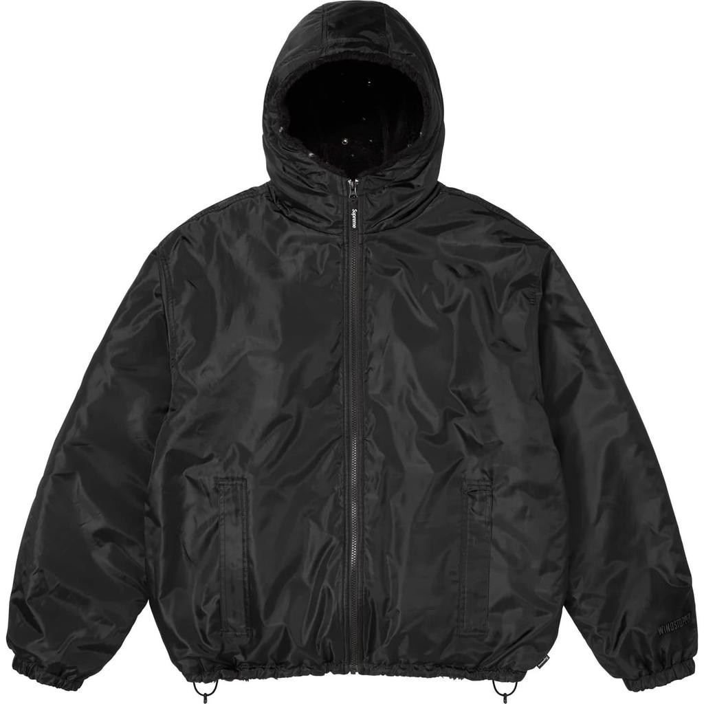 Supreme B.B.. Giacca in pile con cappuccio reversibile Simon Nero