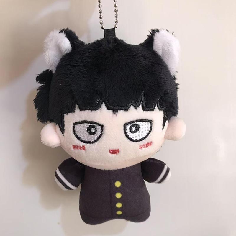 10cm Mini Kageyama Mob Shigeo Plüschtier Schlüsselanhänger Kleiner Grübchen Beutel Anhänger Mob Psycho 100 Anime Zubehör Plüschtier Geschenk 10cm