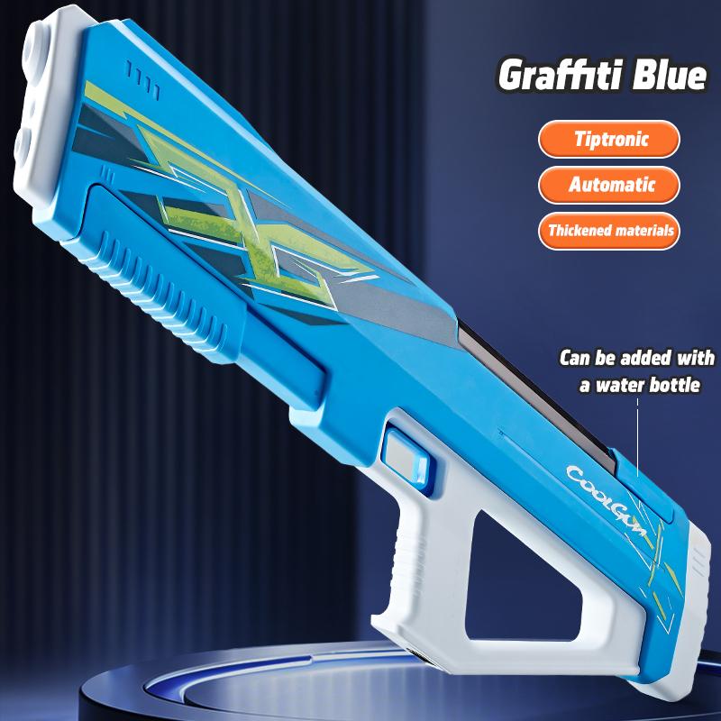 

Большой электрический водный пистолет с автоматическим управлением для детского аквапарка, непрерывные водные бои и пляжный игрушечный водный пистолет синий