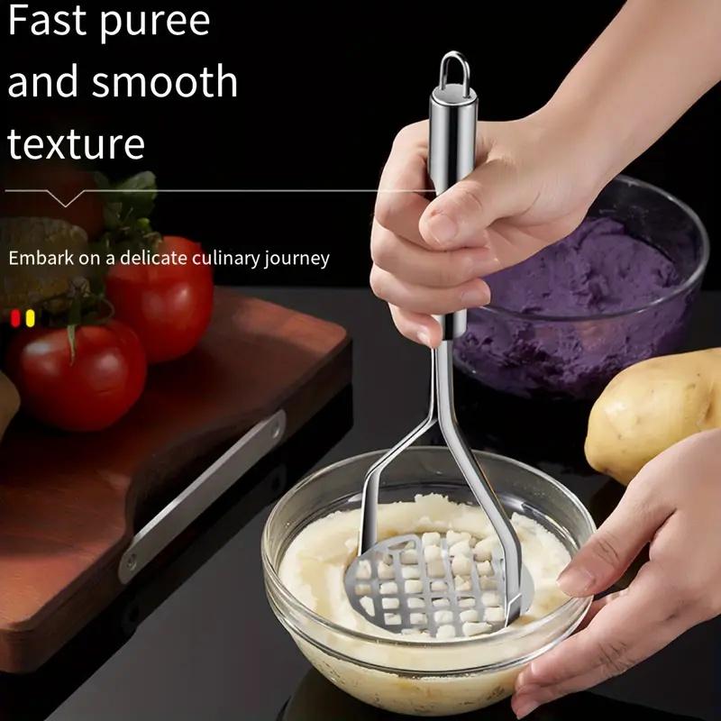 1Pc Stainless Steel Potato Masher Manual Kitchen Press for Smooth Potato Mash Durable, Comfortable Handle, Fine Mesh Filter