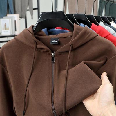 Herren Kapuzen-Reißverschluss-Strickjacke Herbst 2025: Vielseitiges lässiges Sweatshirt mit lockerer Passform
