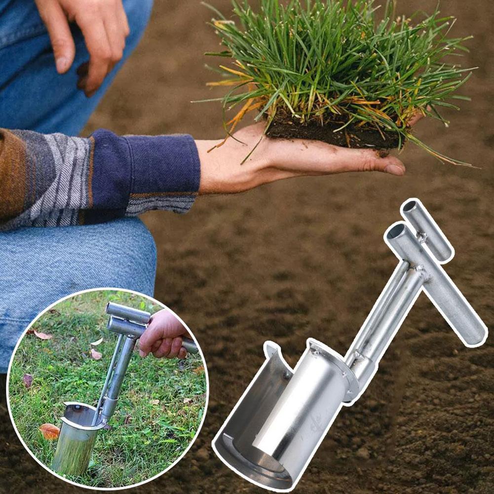 Handheld Garden Barrel Transplanter Stainless Steel Digging Seedlings Artifact Agricultural Puncher Planting In Greenhouse