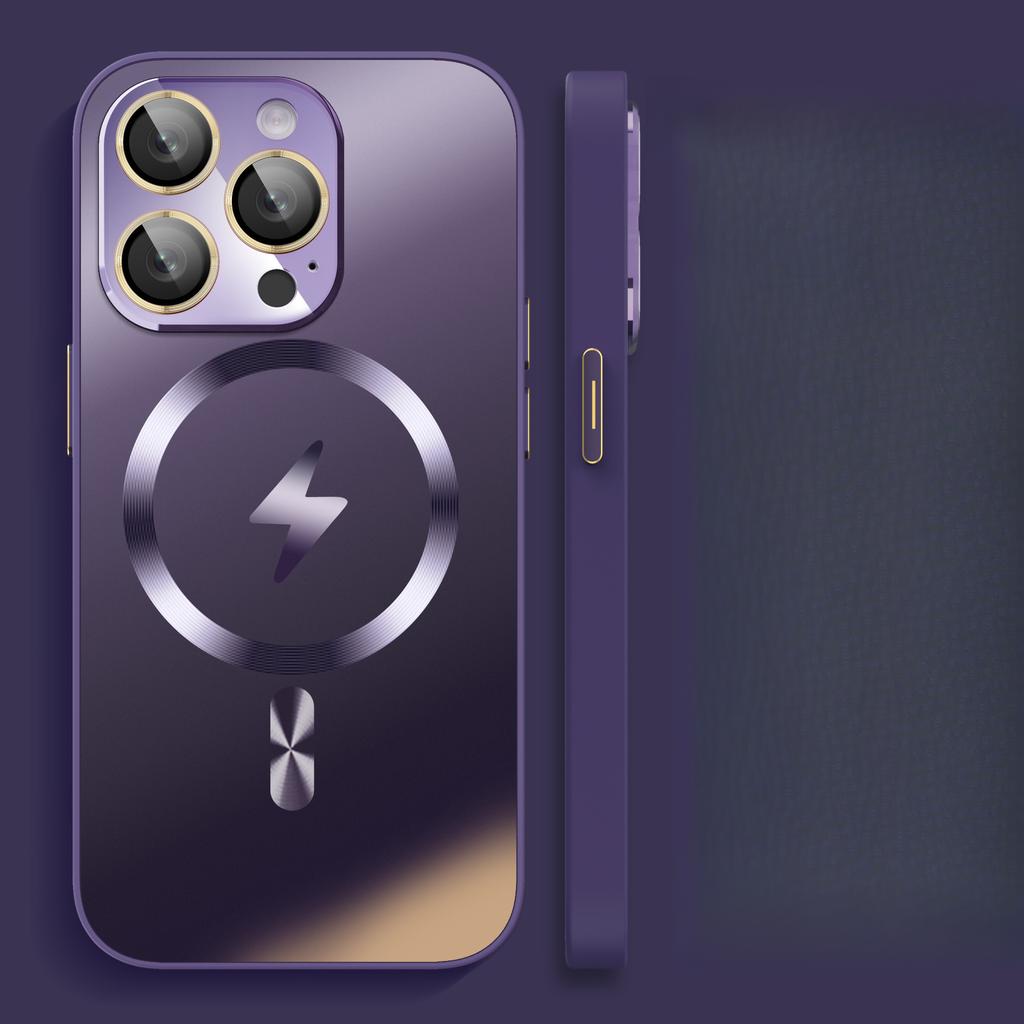 Applicable To IPhone16Promax Mobile Phone Case Lightning Wireless Charging and Magnetic Suction Apple 15 Full-inclusive AG Matte Protection Case