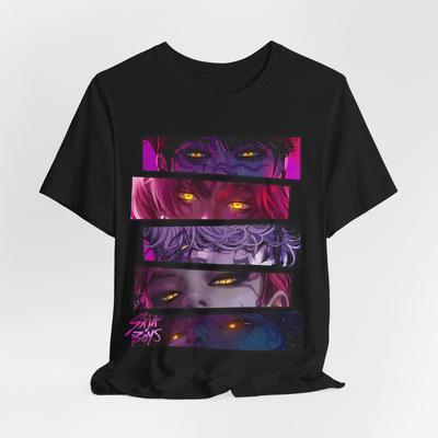 Gothic Grafisch T-shirt, Unisex T-shirt, Edgy Streetwear, Anime Kunst Shirt, Vintage
