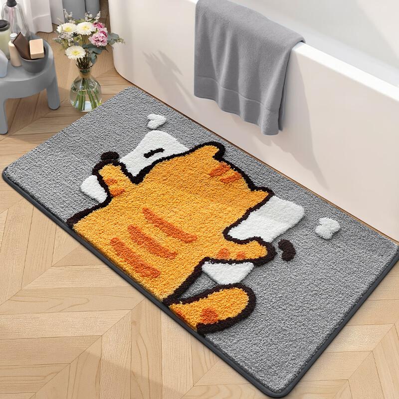Dajiang Bathroom Mat, Toilet Foot Mat, Bathroom Entrance Absorbent Pad, Non-Slip Floor Mat for Bathroom, 50x100cm