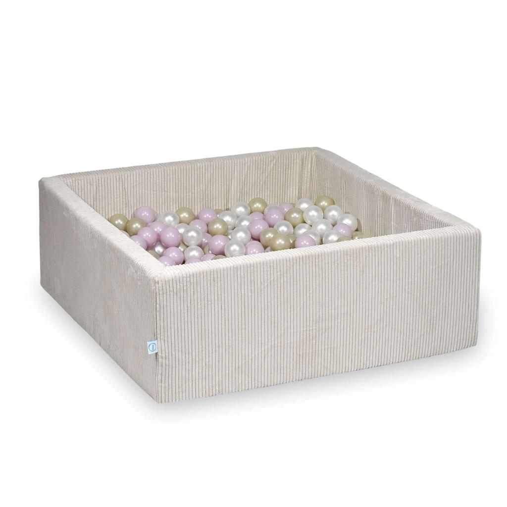 Dry pool 110x110x40 Corduroy Beige 600 balls: pearl, pink light pearl, light gold