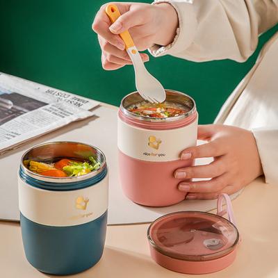 Copo de café da manhã de 450 ml, grande capacidade, boa vedação, para micro-ondas, com alça, para trabalhadores de escritório, copo de cereal matinal