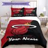 3pcs Custom Name Miami Heat Bedding Set Duvet Cover Closure Includes 1 Duvet Cover & 2 Pillowcases, Soft and Comfortable for All Seasons.