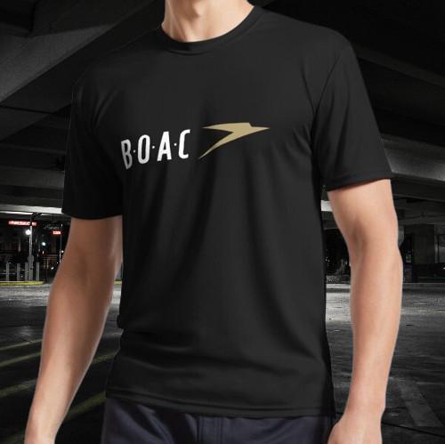 B.O.A.C 1950 s Vintage Airline Active T-Shirt Funny Size Mode American T-Shirt S