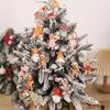 12Pcs Christmas Wooden Ornaments for Tree Farmhouse Gnome Wood Cutouts Tags with Ropes Vintage Winter for Xmas Tree Decor Gifts
