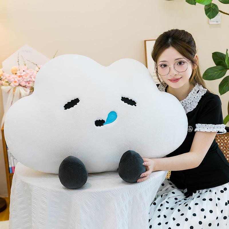 Cloud Plush Backrest Pillow for Girls – Soft Dormitory Sofa Cushion & Lumbar Support