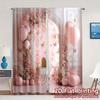 2pcs   2D FLAT PRINTING Curtains (Without Rod) Blush Bliss Popular Popular Curtain Durable Polyester Curtains Art Deco Festive