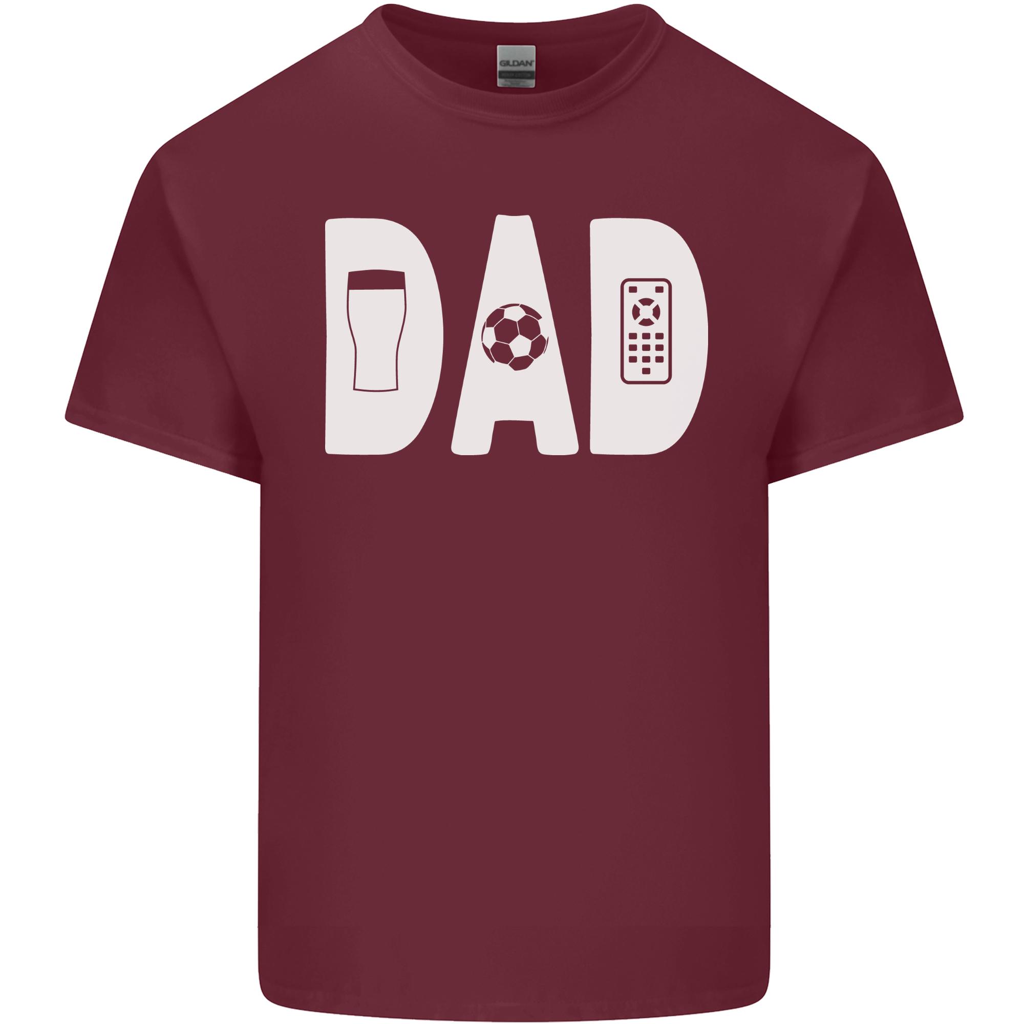 Dad Football Beer TV Funny Fathers Day Unisexs Light Cotton TShirt S
