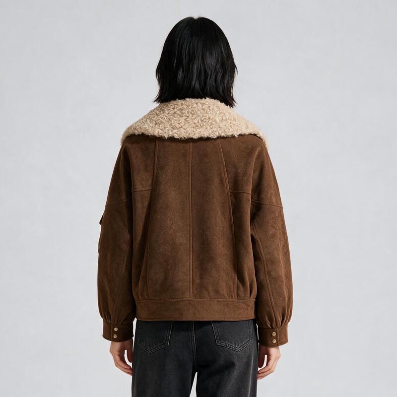 Women's Retro Faux Suede Biker Jacket