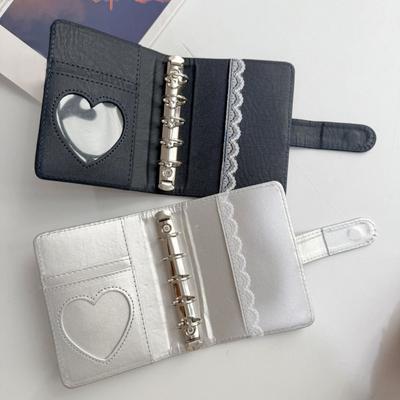 Refillable M5 Binder Cover PU Leather Waterproof Notebook Lace Cover Binder Cover DIY Silver Color Looseleaf Notebook Wrap