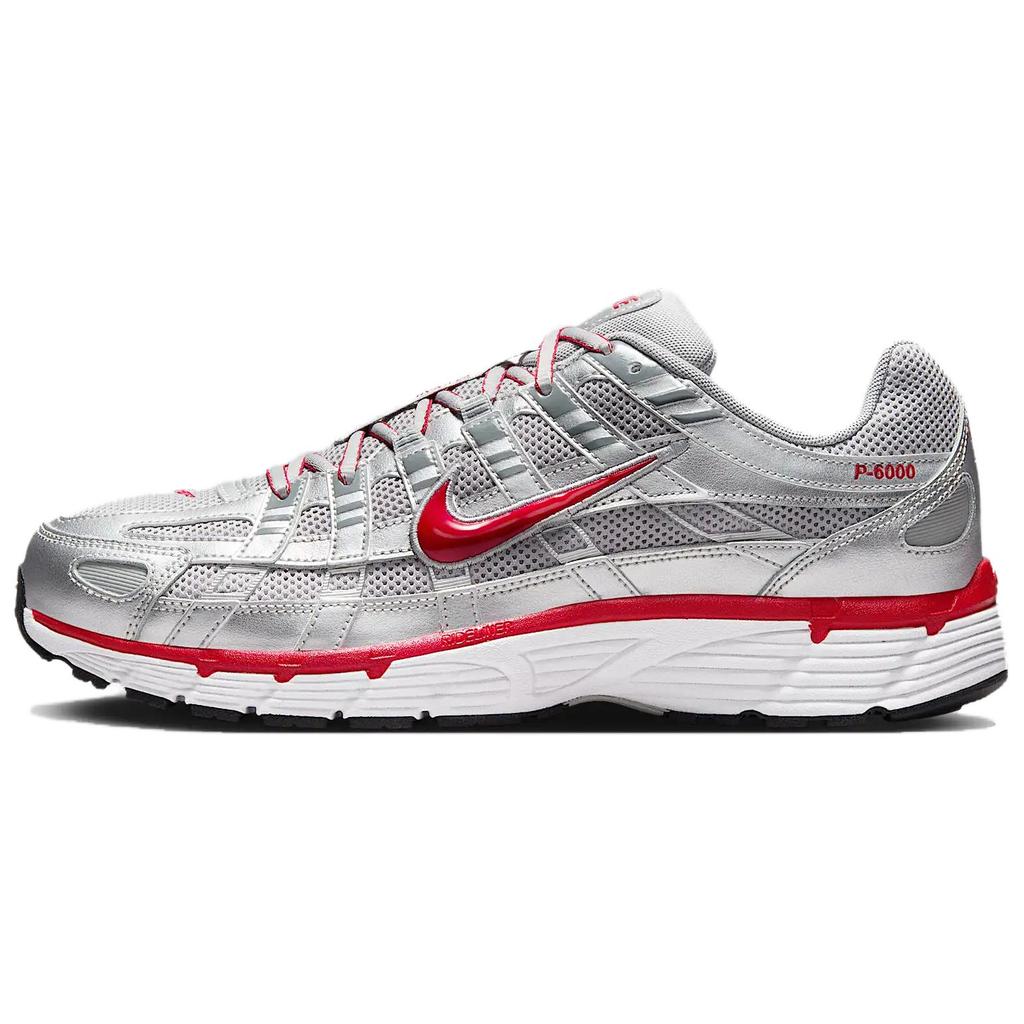 Nike P-6000 Metallic Silver Gym Red Unisex Sneakers Flat-Silver Cool-Grey CD6404-024