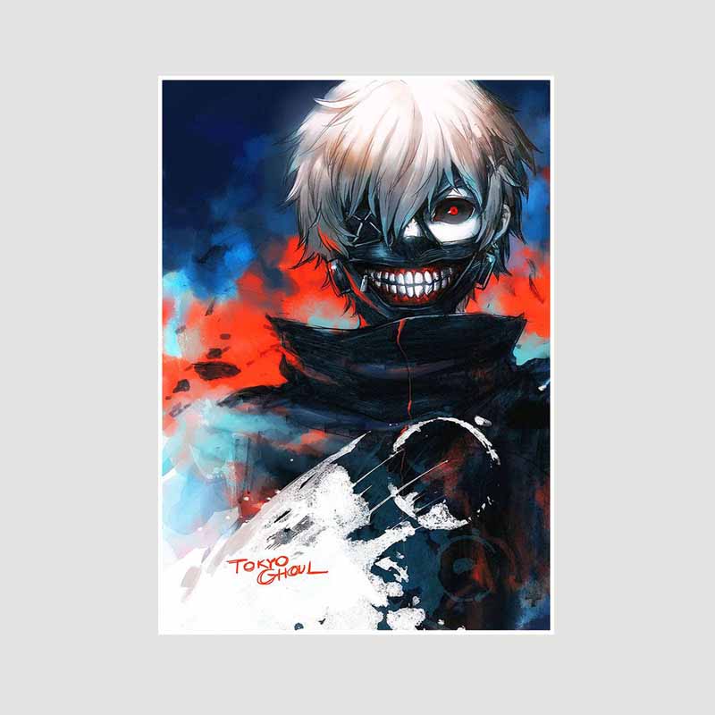 Bílý papír Plakáty a tisky Tokyo Ghoul Klasické japonské anime Nástěnné umění Malba Plakátová nástěnná malba Obrázek Manga Dárek pro fanoušky Pokojová dekorace Domácí dekorace