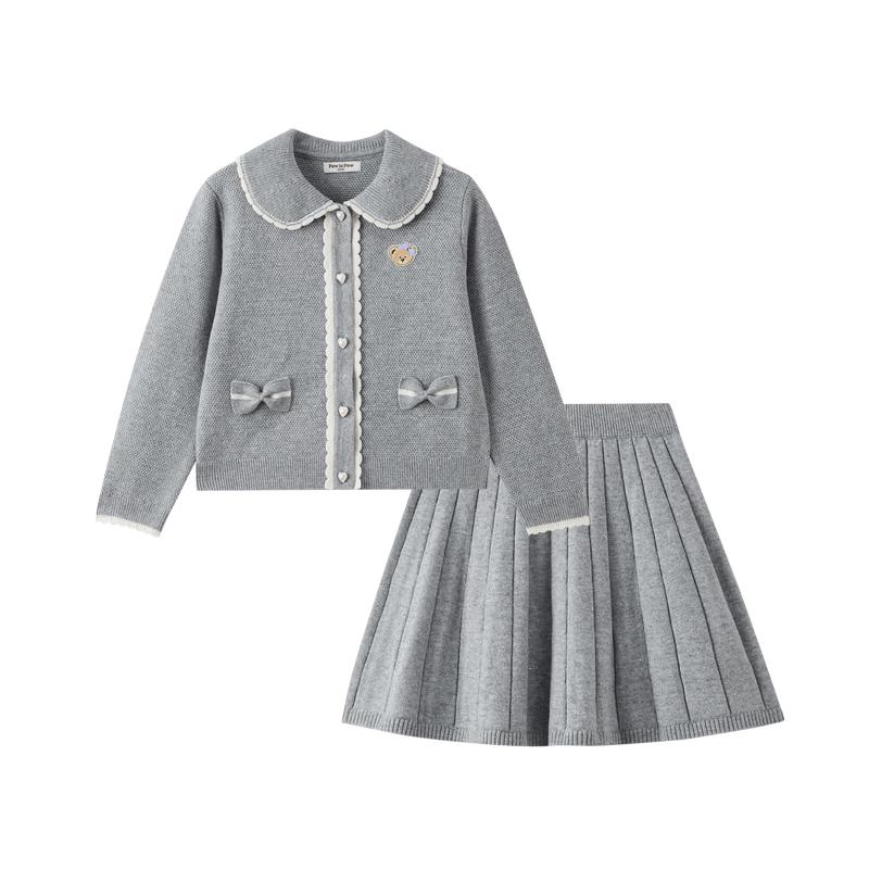 PawinPaw Girls Cartoon Bear Knit Set