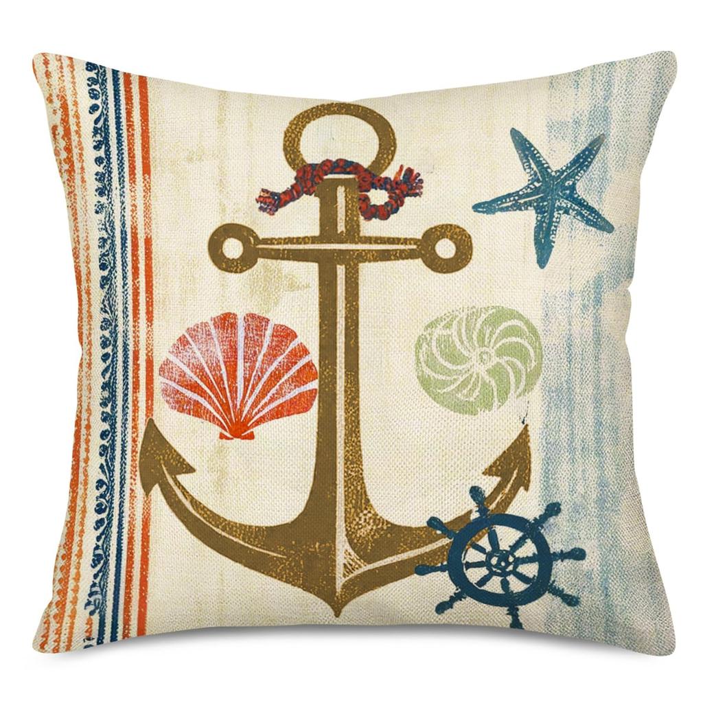 Vintage Nautical Elements Pillow CoversLiving room sofa cushion cover, soft and comfortable, bedroom room decoration