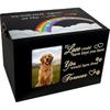 Sofunii Pet Urn for Ashes, Solid Wood Memorial Urn for Dogs & Cats, Rainbow Bridge Keepsake Cremation Box with Photo Frame, Pet Loss Remembrance Gift