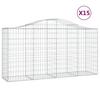 Vidaxl Gabion Baskets, 15 Pcs, 200X50X100/120Cm, Galvanized Iron