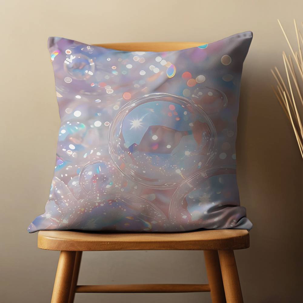 Pink Dreamy Landscape Pillow Case Living Room Sofa Cushion Cover Suitable For Home Bedroom Decoration And Protector