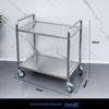 Three-tier Stainless Steel Service Cart: Meal, Food, Beverage, and Dish Collection Trolley for Restaurants and Hotels.