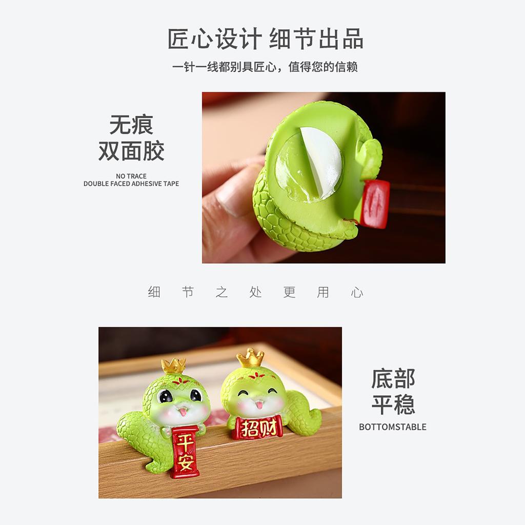Resin Cartoon Snake Figurine Small Cute Snake Desktop Decoration for Home Office Car