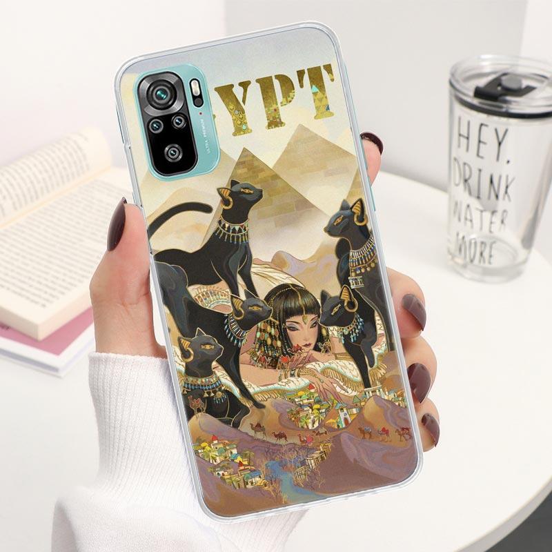Egypt Nefertiti Anubis Ankh Coque Phone Case For Xiaomi Redmi Note 13 14 12S 12 11S 11T 11E Pro Plus 11 10 10S 4G 5G 14Pro Soft