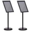 vidaXL Poster Stand 2 Pcs Black 45 X 32.7 X 108 Cm Aluminum