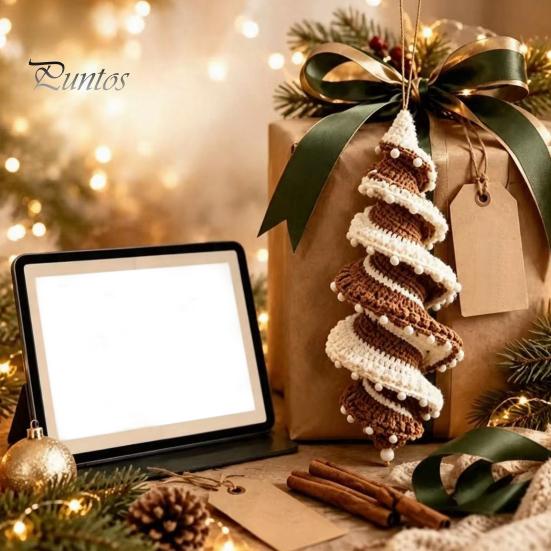 Handmade Gifts for Friends And Family Christmas Ornament Crochet Kit, DIY Spiral Tree Starter Xmas Easy Craft Kits Adults Kit Holiday Home Decoration,