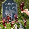 2Pcs Halloween Horror Props 2D Bloody Hand Stake For Outdoor Garden Yard Sign Decor Halloween Decoration Party Home Ornament