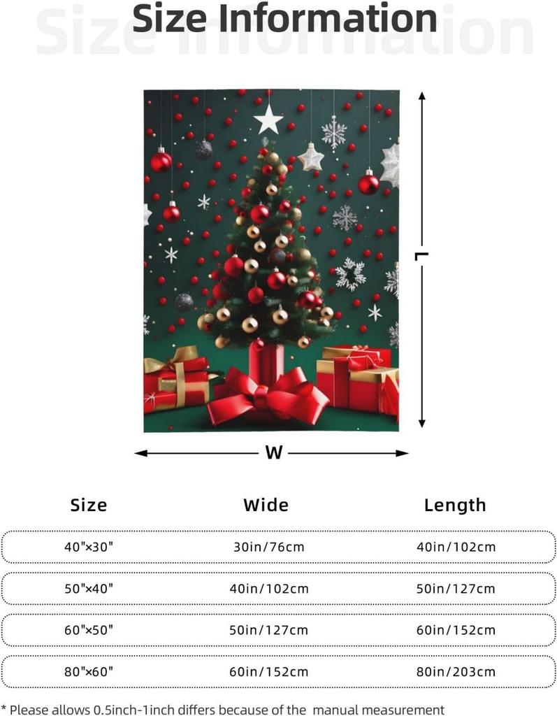 Ultra Soft Fleece Blanket,Round Ball Christmas Tree, No Shed No Pilling Luxury Plush Cozy Lightweight Blanket for Bed, Couch