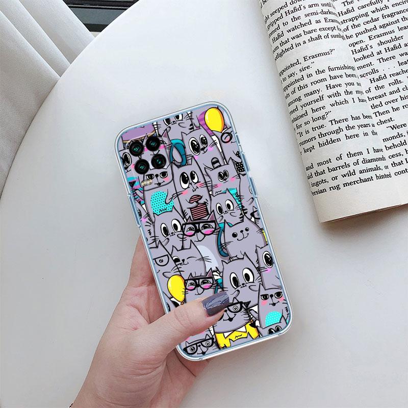 Cat Kitten Meow Transparent Phone Case for Motorola Moto Edge Plus G200 G23 E13 E15 E20 E30 G62 G71 G72 G75 G24 G15 Power