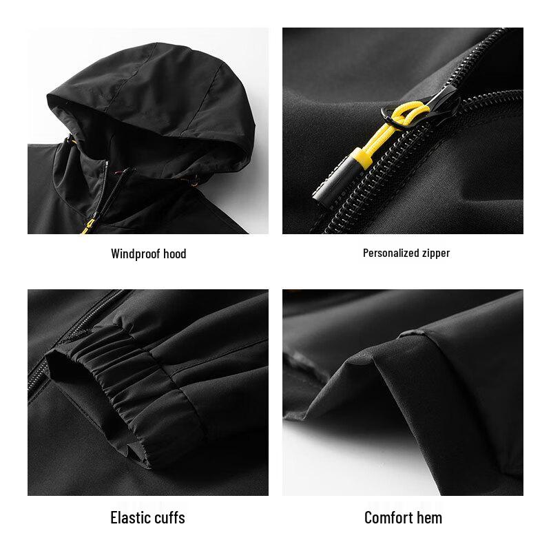 Jeanswest Men's Hooded Outdoor Windbreaker Jacket