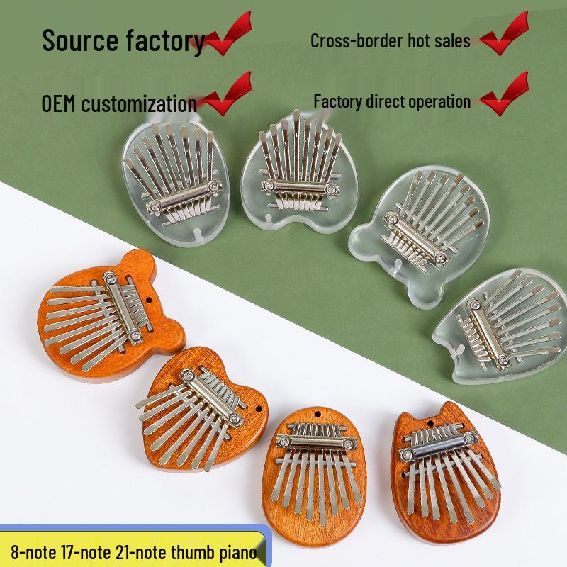 Mini Crystal Kalimba Pendant - 8-Note Thumb Piano Instrument