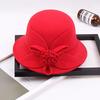 2022 Autumn And Winter Woolen Hat Women'S Casual Wide-Brimmed Top Hat, Flower Dome Fashion Hat