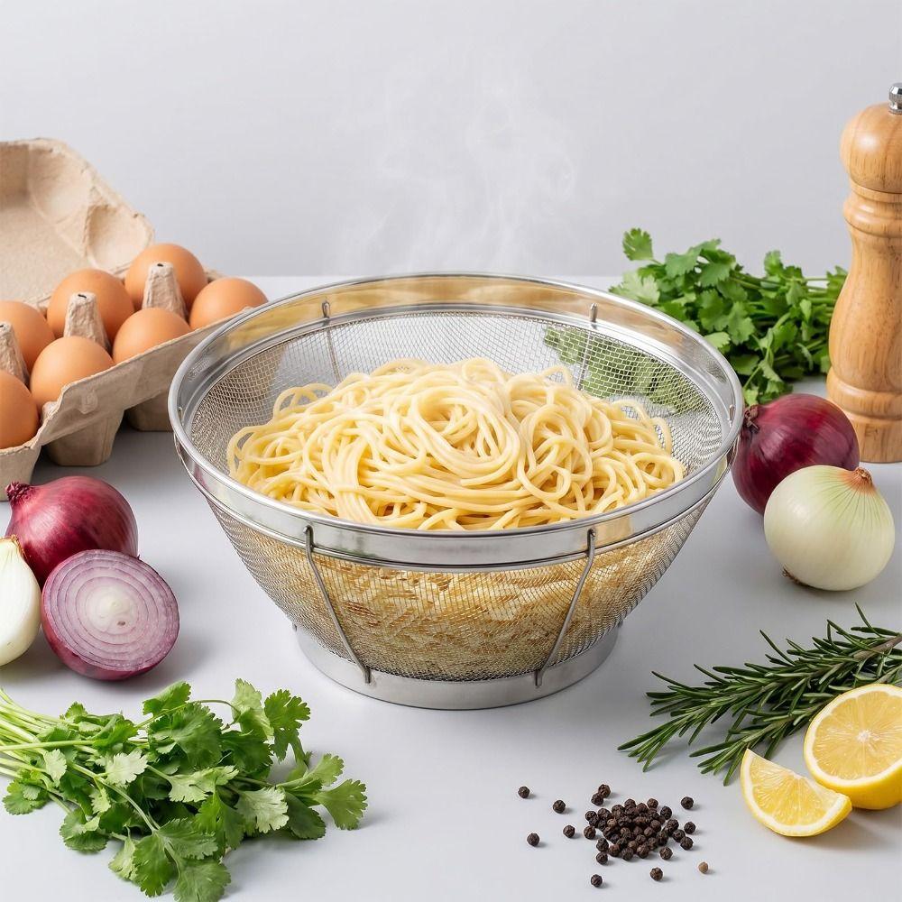 Stainless Steel Rice Strainer Versatile Use Fine Mesh Strainer Food Colander  Kitchen Supplies